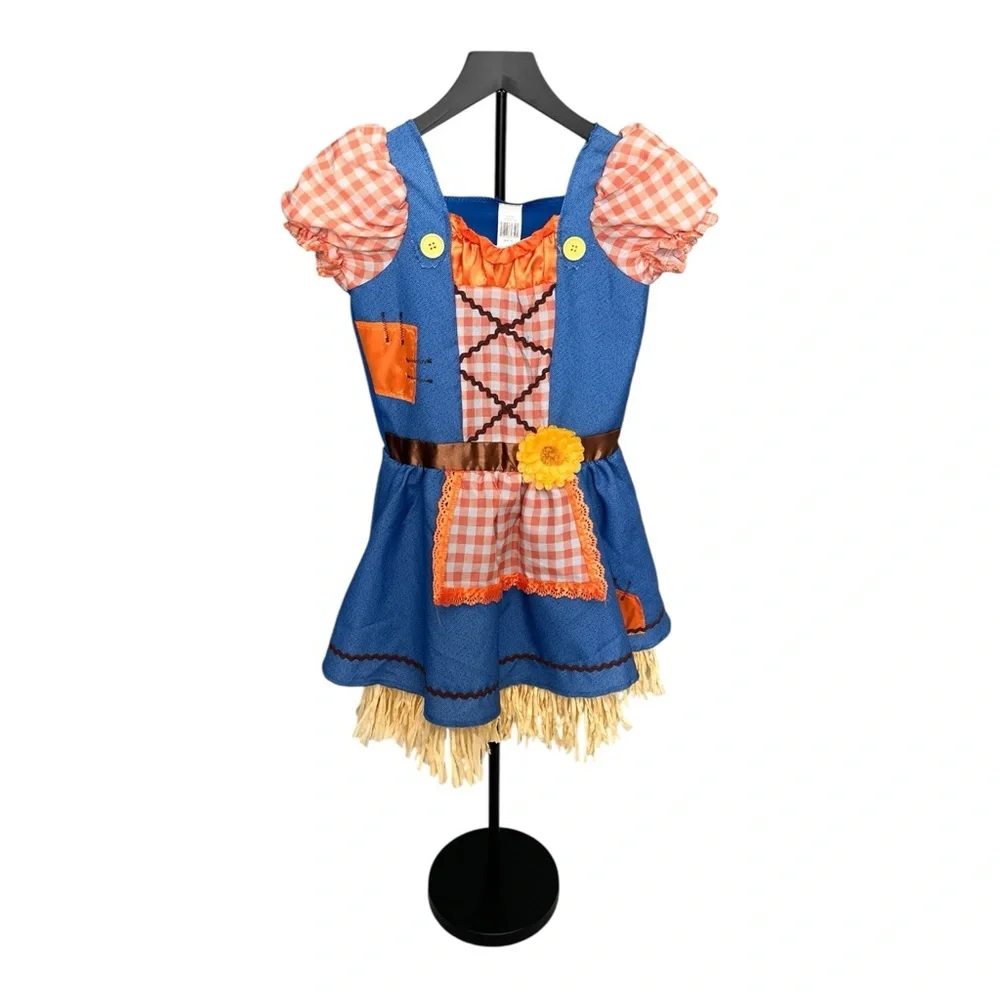 Charming‎ Blue and Orange Girls Halloween Scarecrow Cutie Costume M (8-10)